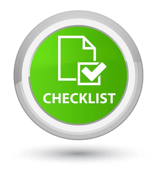 Checklist Prime soft green round button — стоковое фото