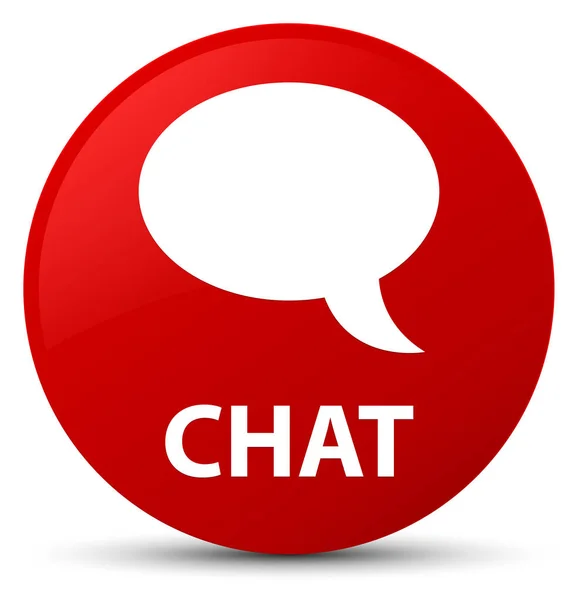 Chat botão redondo vermelho — Fotografia de Stock