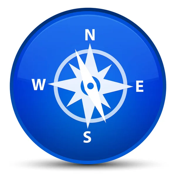 Kompasu zvláštní modré kulaté tlačítko — Stock fotografie