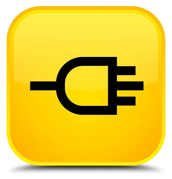 Collegare icona speciale pulsante quadrato giallo — Foto Stock