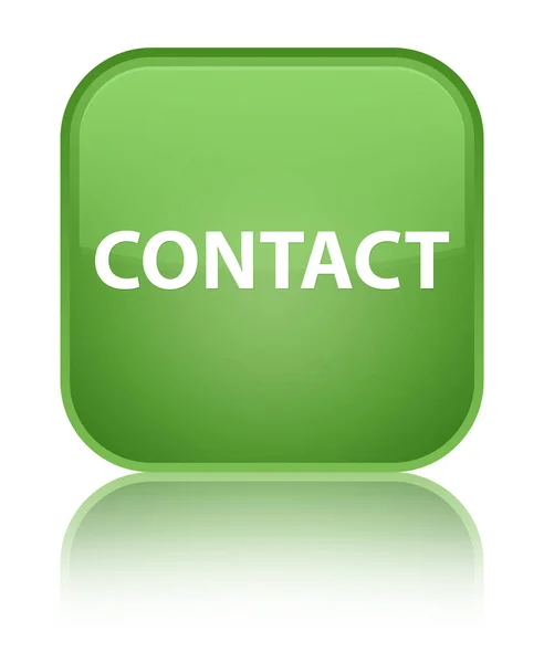 Contact special soft green square button — Stock Photo, Image