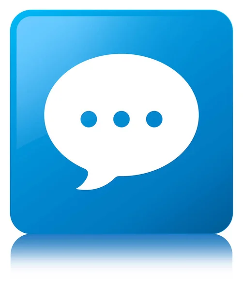 Conversation icon cyan blue square button — Stock Photo, Image