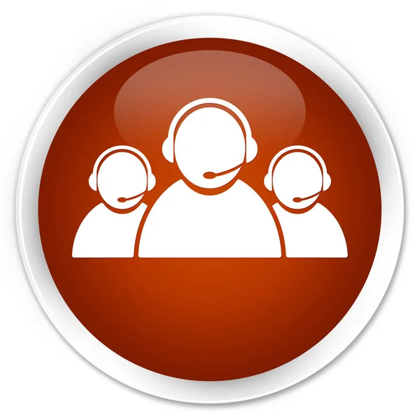 Kunden vård team ikonen premium bruna runda knappen — Stockfoto