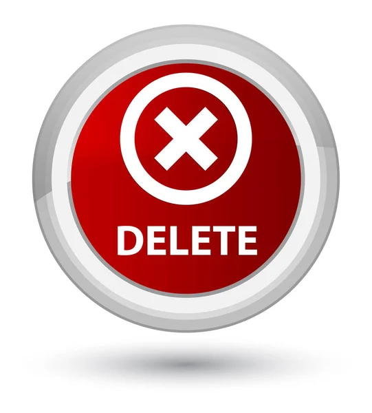 Delete prime red round button — Stock Photo, Image