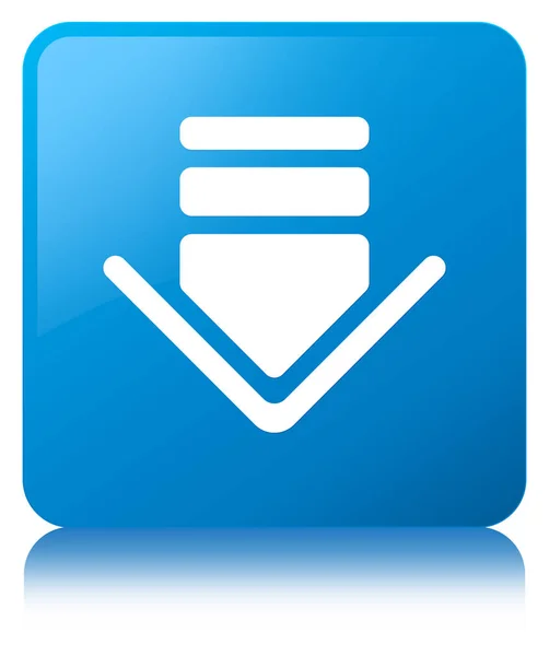 Descargar icono cyan azul botón cuadrado — Foto de Stock