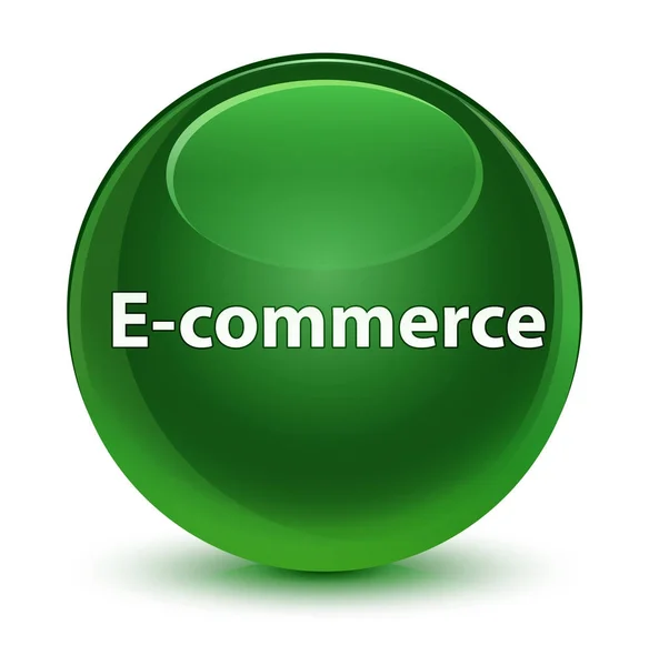E-commerce glassy soft green round button — Stock Photo, Image