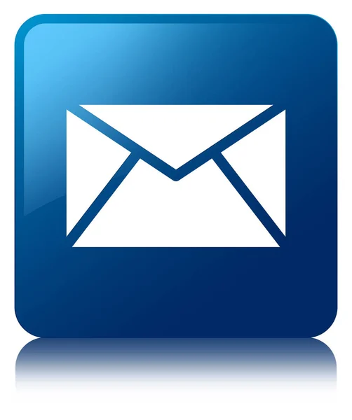 E-mailové ikony modré čtvercové tlačítko — Stock fotografie