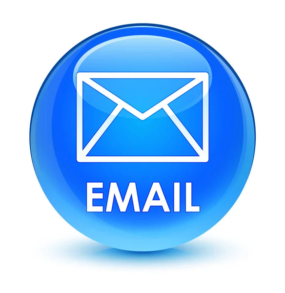 E-mail glazig cyaan blauwe ronde knop — Stockfoto