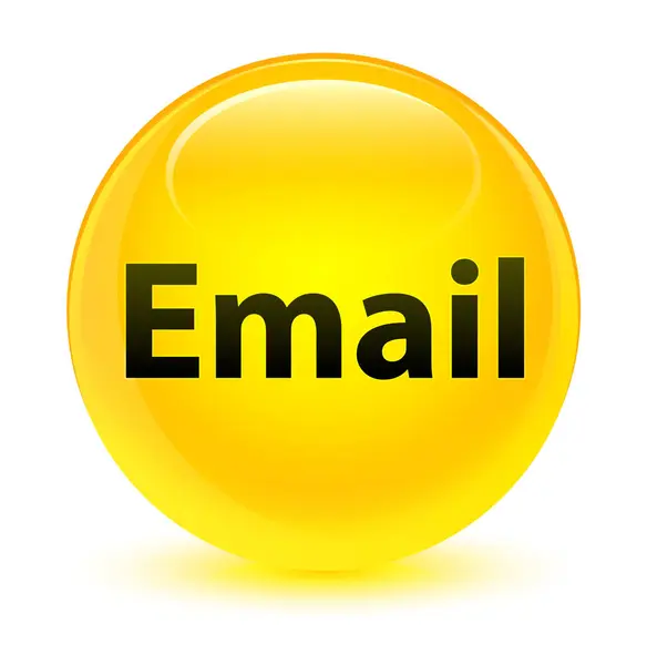 Email vetro giallo pulsante rotondo — Foto Stock