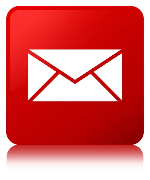 Email icon red square button — Stock Photo, Image