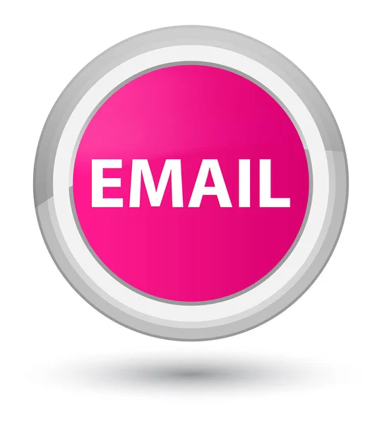 Email primo pulsante rotondo rosa — Foto Stock