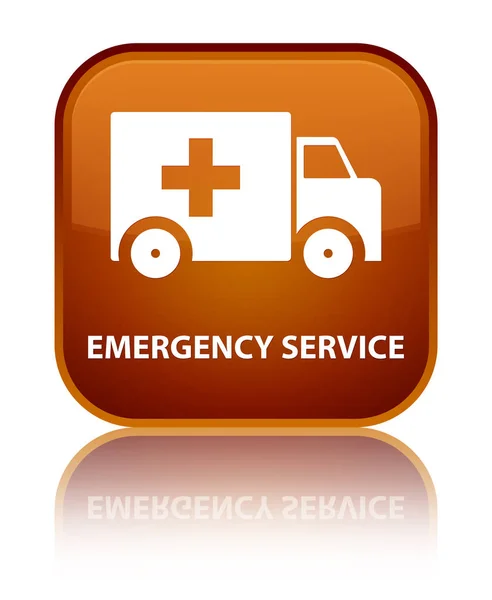 Emergency service special brown square button — Stock Photo, Image