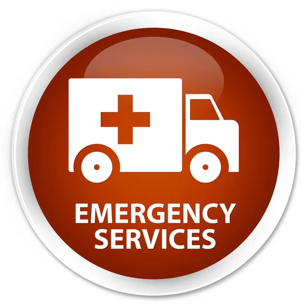 Emergency services premium brown round button