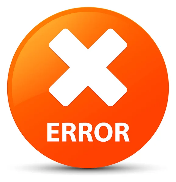 Error (cancelar icono) botón redondo naranja — Foto de Stock