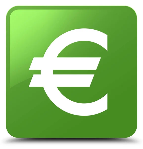 Euro signo icono suave botón cuadrado verde — Foto de Stock