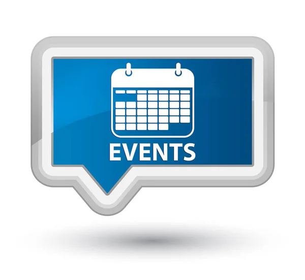 Eventos (ícone de calendário) botão de banner azul primo — Fotografia de Stock