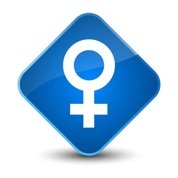 Иконка женского знака элегантная голубая бриллиантовая кнопка — стоковое фото