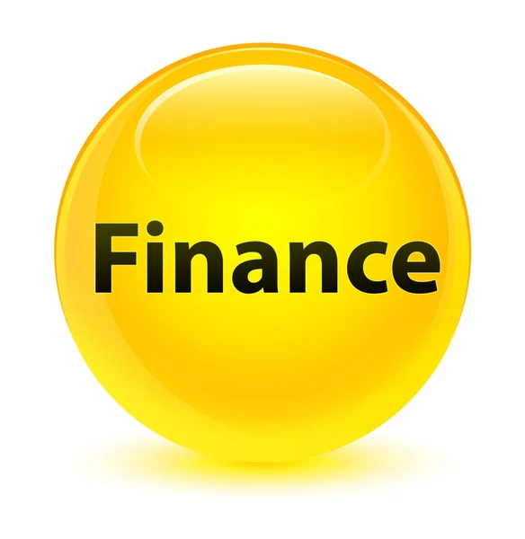 Finance bouton rond jaune vitreux — Photo