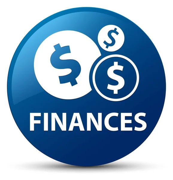 Finanças (sinal de dólar) botão redondo azul — Fotografia de Stock