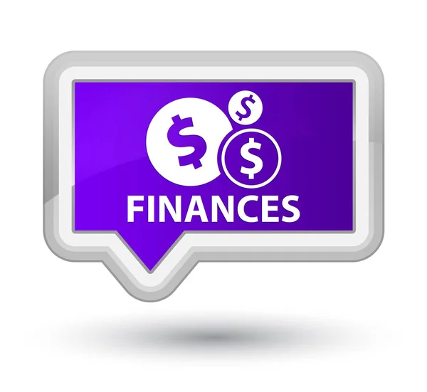 Finances (dollar sign) prime purple banner button — Stock Photo, Image