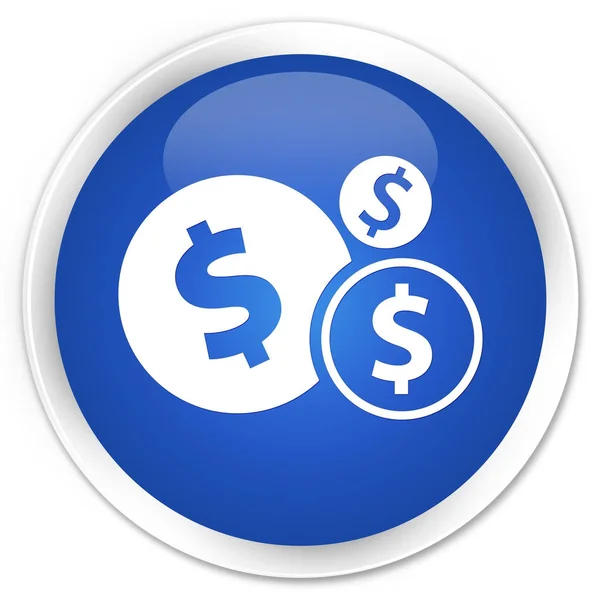 Finances dollar sign icon premium blue round button — Stock Photo, Image