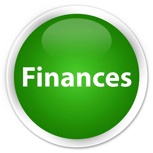 Finances prémio verde botão redondo — Fotografia de Stock