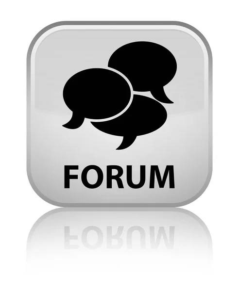 Forum (kommentarer ikon) speciella vita fyrkantiga knappen — Stockfoto