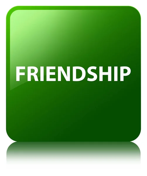 友情緑四角ボタン — ストック写真