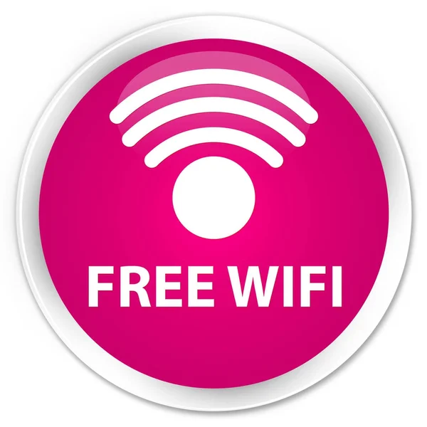 Free wifi premium pink round button — Stock Photo, Image