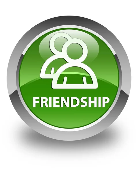 Friendship (group icon) glossy soft green round button — Stock Photo, Image