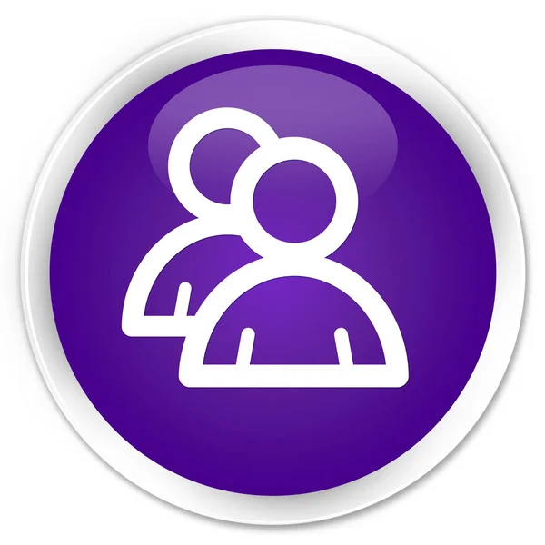 Group icon premium purple round button