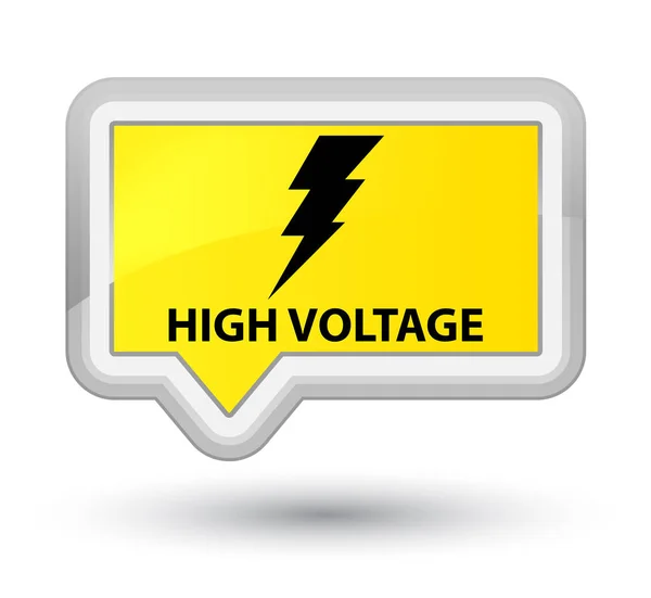 High voltage (electricity icon) prime yellow banner button
