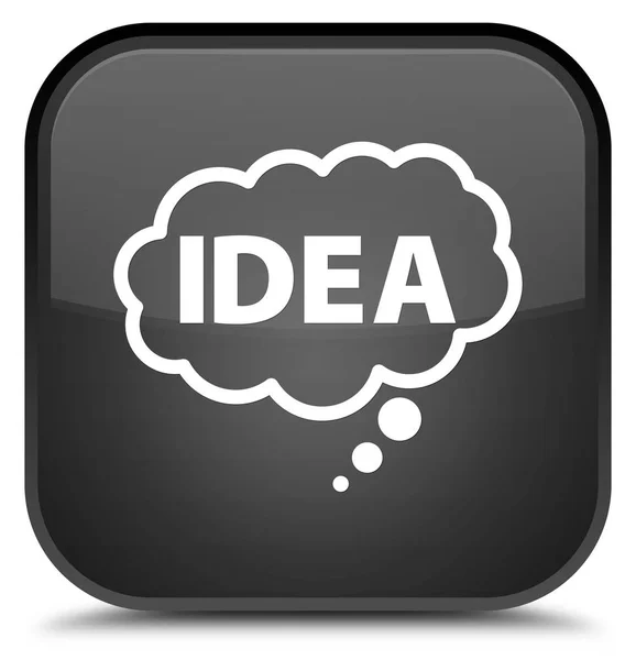 Idea bubble icon special black square button — Stock Photo, Image