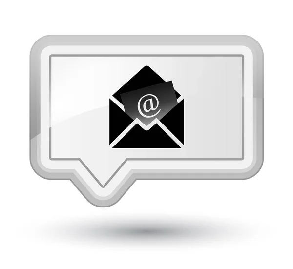 Newsletter email icon prime white banner button — Stock Photo, Image