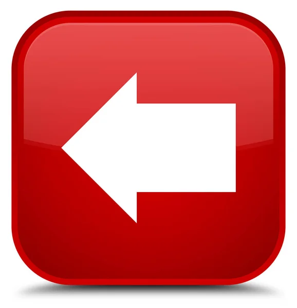 Back arrow icon special red square button — Stock Photo, Image