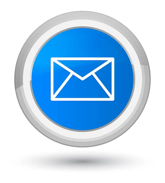 Email icona primo ciano blu pulsante rotondo — Foto Stock
