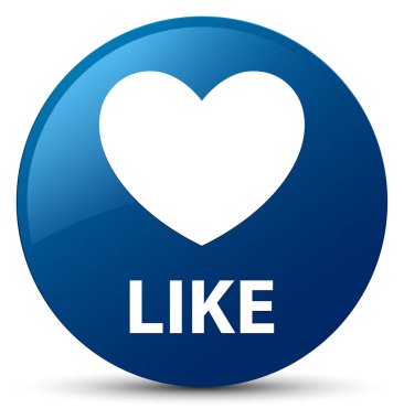 (Kalp simgesi) mavi yuvarlak gibi düğmesini