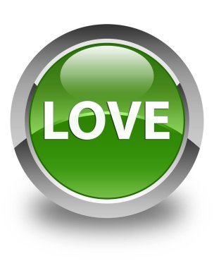 Aşk parlak yumuşak yeşil yuvarlak düğme