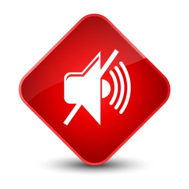 Sessiz ses simgesi zarif kırmızı elmas düğmesi