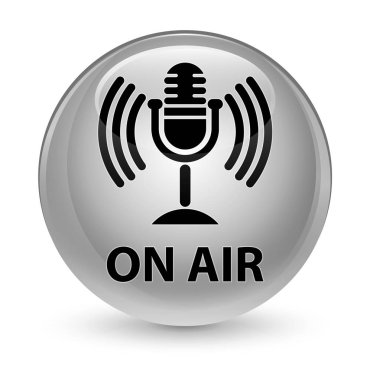 Hava (mikrofon simgesi) cam gibi beyaz yuvarlak düğmesi