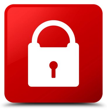 Asma kilit simgesi kırmızı kare düğmesini