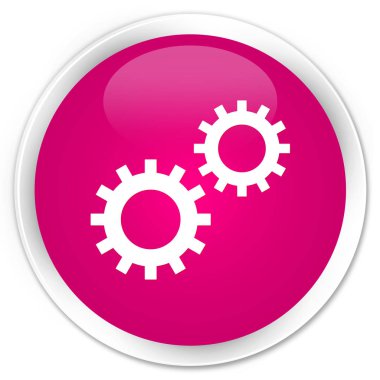 İşlem simgesi sigorta primi pembe yuvarlak düğmesi