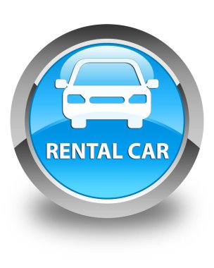 Kiralık araba parlak cyan mavi yuvarlak düğme