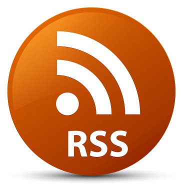 RSS kahverengi düğme yuvarlak