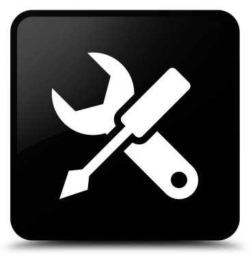 Ayarları simgesi siyah kare düğme