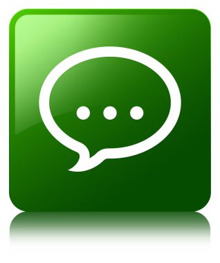 Konuşma simgesi yeşil kare düğme