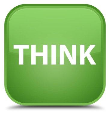 Özel yumuşak yeşil kare düğme düşünüyorum