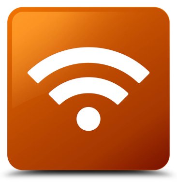 WiFi kutsal kişilerin resmi kahverengi kare düğme