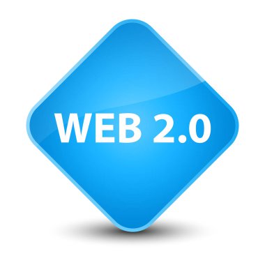 Web 2.0 zarif camgöbeği mavi elmas düğmesi