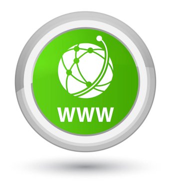 Www (küresel ağ simgesini) asal yumuşak yeşil yuvarlak düğmesi